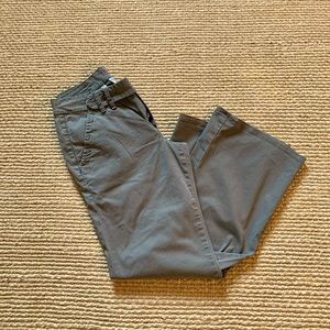 Worn brand army green wide leg pant.